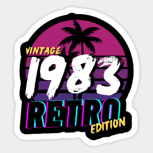 Vintage Sunset 1983 Men Women 80s Retro Sticker